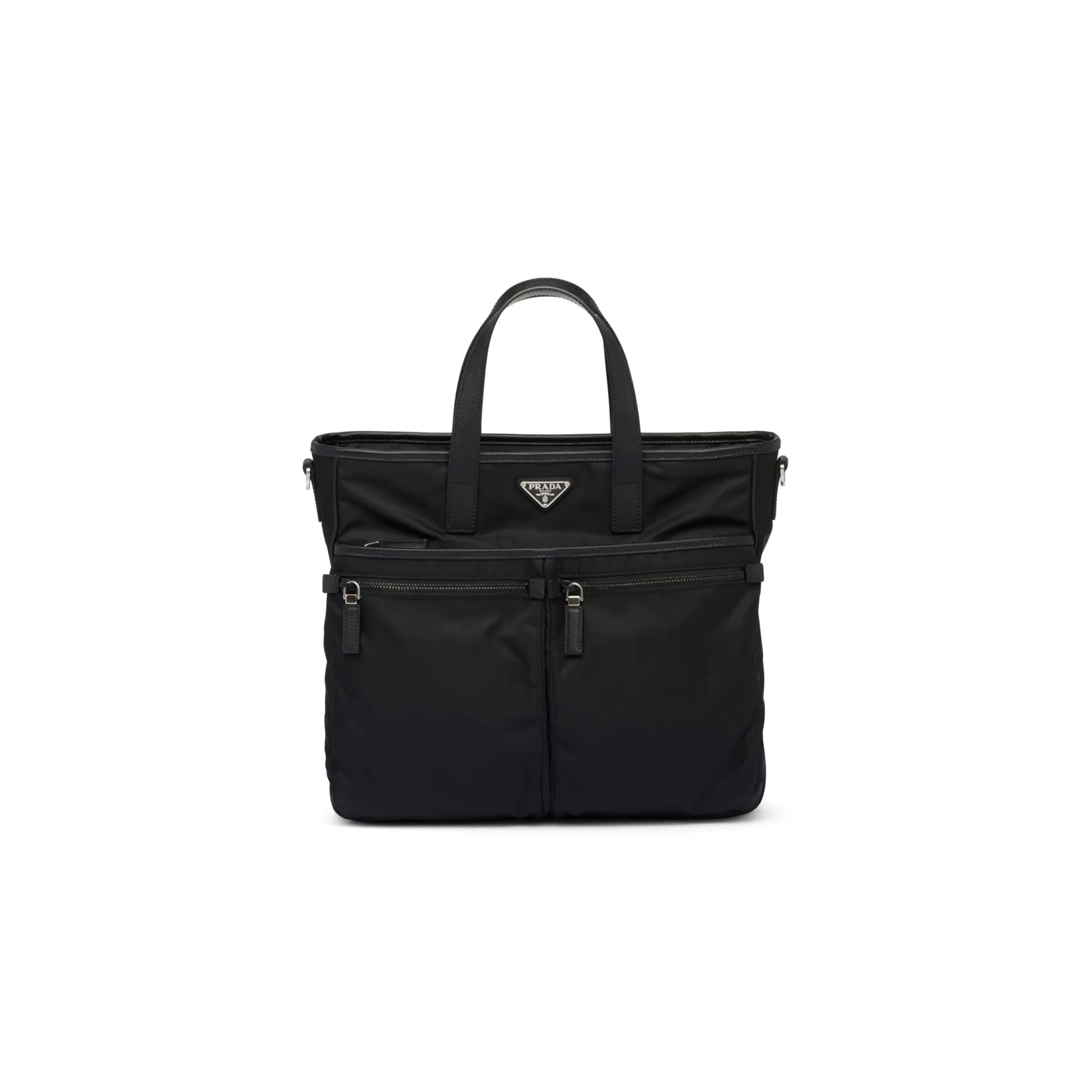 PRADA RE-NYLON AND SAFFIANO LEATHER TOTE BAG 2VG860 (36*34*8cm)